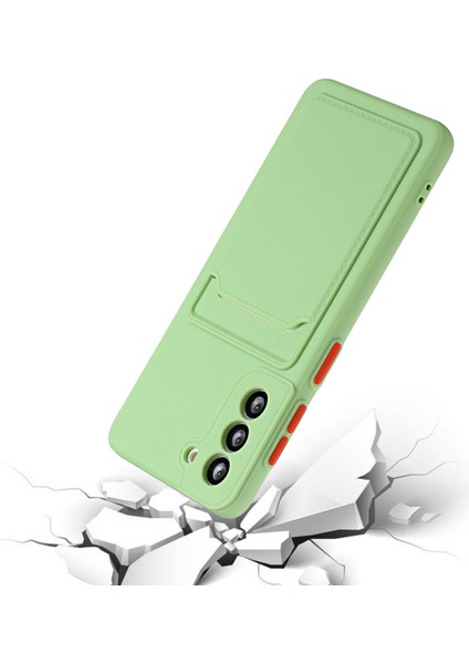 Damla Geçirmez Kart Tutucu Tasarımı Samsung Galaxy S21 Fe-Green Için Esnek Tpu Telefon Kılıfı Kapak (Yurt Dışından)