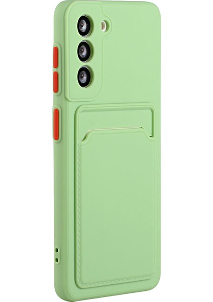 Damla Geçirmez Kart Tutucu Tasarımı Samsung Galaxy S21 Fe-Green Için Esnek Tpu Telefon Kılıfı Kapak (Yurt Dışından)