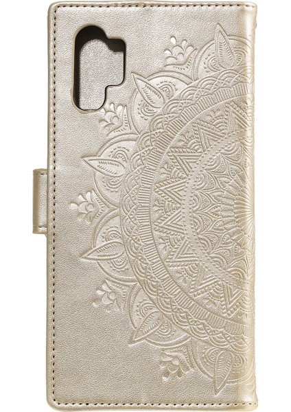 Samsung Galaxy A32 5g-Gold Için Kayış ile Basılı Mandala Çiçek Cüzdan Stand Stand Fonksiyon Deri Kılıf (Yurt Dışından)