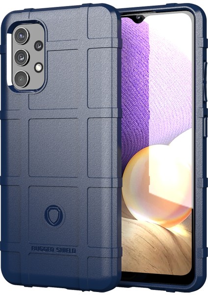 Samsung Galaxy A32 4g (Abd Sürümü) Için Şok Geçirmez Engebeli Kare Izgara Tpu Telefon Esnek Kılıf (Yurt Dışından)
