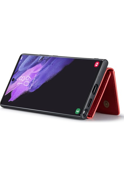 Fall Anti-Fall Manyetik 2'si 1 Arası Cüzdan Telefon Kılıfı Şok Geçirmez Telefon Koruyucu Samsung Galaxy S22 Ultra 5g-Kırmızı Için Kablosuz Şarj (Yurt Dışından) indirimleri