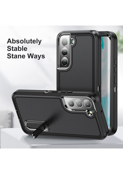 Defender Serisi Metal Kickstand Telefon Kılıfı Samsung Galaxy S22 5g, Damla Dayanıklı Pc+Tpu Hibrid Kapak Siyahı/siyah (Yurt Dışından) modelleri