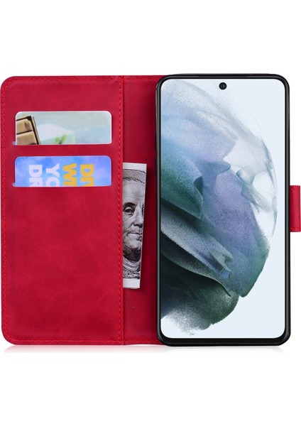 Samsung Galaxy S21 Fe Sade Deri Telefon Kedisi Için Cüzdan Stand Tasarım Kılıfı (Yurt Dışından)
