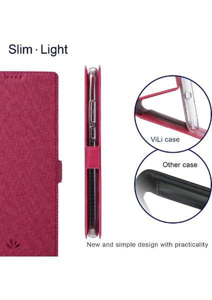 Samsung Galaxy S21 Fe-Rose Için Cüzdan Tasarım Deri Telefon Stand Kapağı (Yurt Dışından)