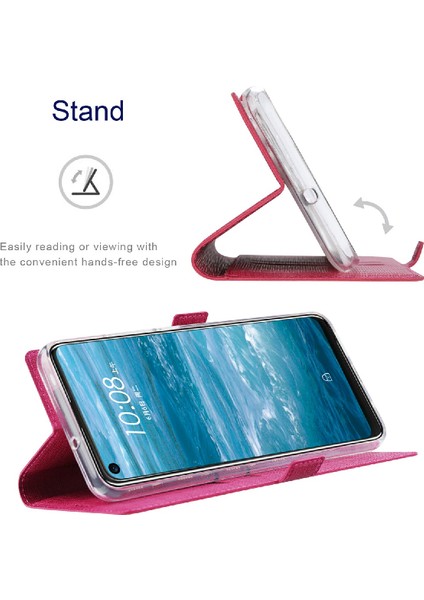 Samsung Galaxy S21 Fe-Rose Için Cüzdan Tasarım Deri Telefon Stand Kapağı (Yurt Dışından)