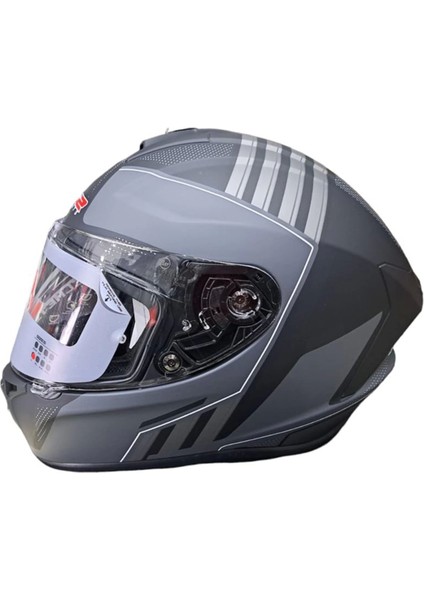 Helmets Fullface Kask Mat Siyah-Gri