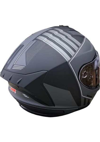 Helmets Fullface Kask Mat Siyah-Gri