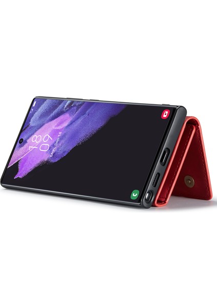 Samsung Galaxy S22 Ultra 5g-Red Için Çıkarılabilir 2'si 1'si Cüzdan Telefon Kılıfı Desteği Kablosuz Şarj Hibrit Telefon Koruyucusu (Yurt Dışından) fırsatları