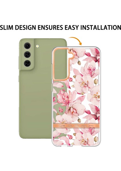 Samsung Galaxy S21 Fe 5g Elektrolatma Imd Iml Cep Telefonu KAPAĞI-HC005 Pink Gardenia Için Çiçek Deseni Tpu Kılıfı (Yurt Dışından) indirimleri