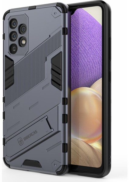 Tam Vücut Ağır Hizmet Hibrit Sert Pc Yumuşak Tpu Samsung Galaxy A32 4g (Ab Versiyonu) Için Katlanır Kickstand ile Şok Geçirmez Koruyucu Kapak (Yurt Dışından)