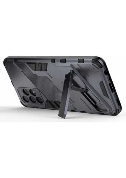 Tam Vücut Ağır Hizmet Hibrit Sert Pc Yumuşak Tpu Samsung Galaxy A32 4g (Ab Versiyonu) Için Katlanır Kickstand ile Şok Geçirmez Koruyucu Kapak (Yurt Dışından)