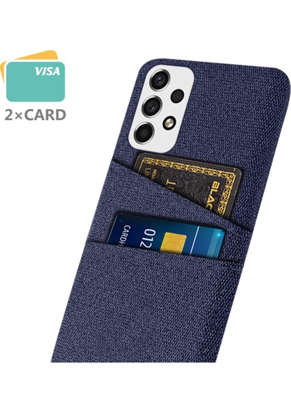 Samsung Galaxy A53 5g Anti-Drop Akıllı Telefon Kılıf Çanta Bezi Doku Çok Fonksiyonlu Çift Kart Yuvaları Bez+Pc Telefon Geri Kapak Blue (Yurt Dışından) fiyatları