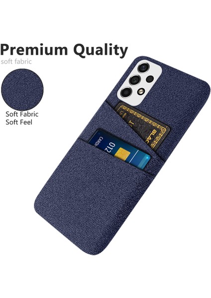 Samsung Galaxy A53 5g Anti-Drop Akıllı Telefon Kılıf Çanta Bezi Doku Çok Fonksiyonlu Çift Kart Yuvaları Bez+Pc Telefon Geri Kapak Blue (Yurt Dışından) modelleri