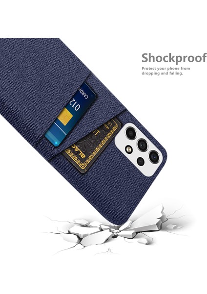 Samsung Galaxy A53 5g Anti-Drop Akıllı Telefon Kılıf Çanta Bezi Doku Çok Fonksiyonlu Çift Kart Yuvaları Bez+Pc Telefon Geri Kapak Blue (Yurt Dışından) fırsatları