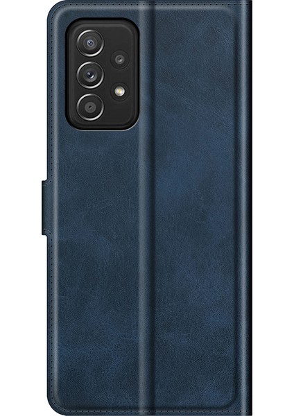 Seashell Digital Samsung Galaxy A52 4G/5G/A52S 5g-Blue Için Stand ile Stand ile Premium Pu Deri Anti-Fall Folio Flip Cüzdan Tasarım Manyetik Kıta Telefon Kapağı (Yurt Dışından)