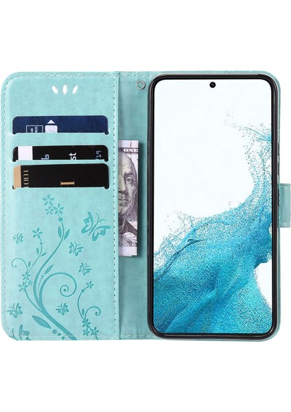 Samsung Galaxy A33 Için 5g Pu Deri Akıllı Telefon Kılıfı Şık Baskı Kelebekleri Cüzdan Anti-Drop Kapak Baby Blue (Yurt Dışından) fiyatları