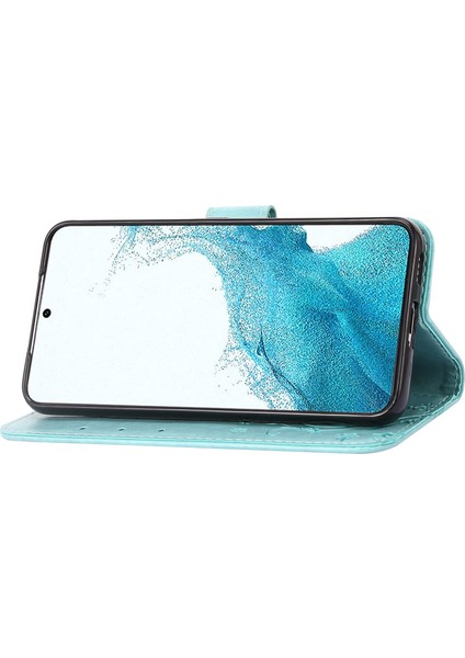 Samsung Galaxy A33 Için 5g Pu Deri Akıllı Telefon Kılıfı Şık Baskı Kelebekleri Cüzdan Anti-Drop Kapak Baby Blue (Yurt Dışından) modelleri