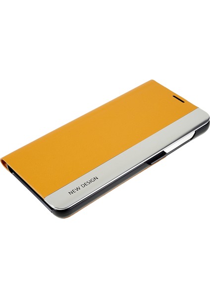 Samsung Galaxy S21 Fe 5g Pu Deri Stand Otomatik Emilim Anti-Drop Elektrografa Telefon Kapağını Sarı Sarı (Yurt Dışından)