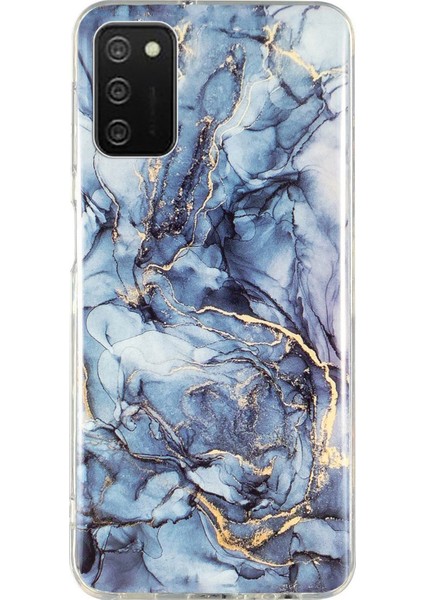 Samsung Galaxy A02S (164.2X75.9X9.1MM) Esnek Tpu Telefon Geri Kapağı Imd Mermer Desen Şok Geçirmez Vaka-Gri (Yurt Dışından)