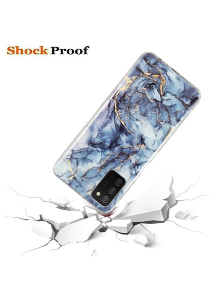 Samsung Galaxy A02S (164.2X75.9X9.1MM) Esnek Tpu Telefon Geri Kapağı Imd Mermer Desen Şok Geçirmez Vaka-Gri (Yurt Dışından)