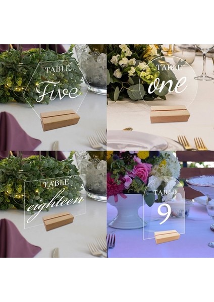 BT055 Düğün Akrilik Masa Burcu Tutucu Ahşap Tabanlı Temizle Düğün Masa Burcu Numarası Yer Kartı Ekran Standı Restoran Otel Için (Yurt Dışından) fırsatları