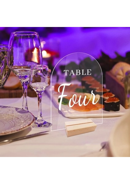 BT055 Düğün Akrilik Masa Burcu Tutucu Ahşap Tabanlı Temizle Düğün Masa Burcu Numarası Yer Kartı Ekran Standı Restoran Otel Için (Yurt Dışından) indirimleri