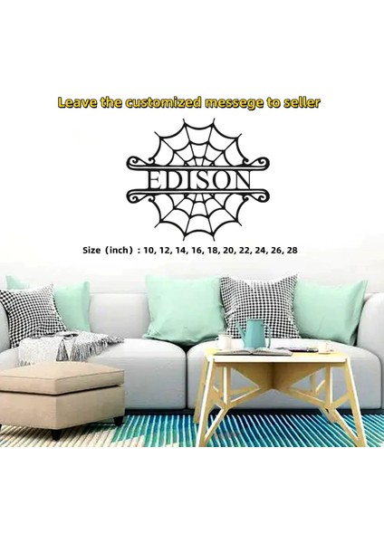Beyaz 25 cm Genişlik Kişiselleştirilmiş Metin Metal Işareti Özel Aile Adı Metal Işareti Cadılar Bayramı Scenemetal Işareti Özel Monogram Işareti Metal Duvar Dekoru (Yurt Dışından) fırsatları