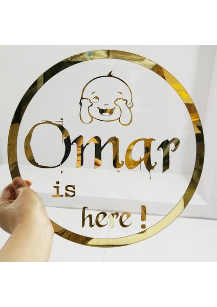 Ayna Altın 25 cm Oh Bebek Burcu Akrilik Ayna Altın Bebek Duş Parti Dekor Için Isim Burcu, Kişiselleştirilmiş Ayna Bebek Duş Hediye (Yurt Dışından)