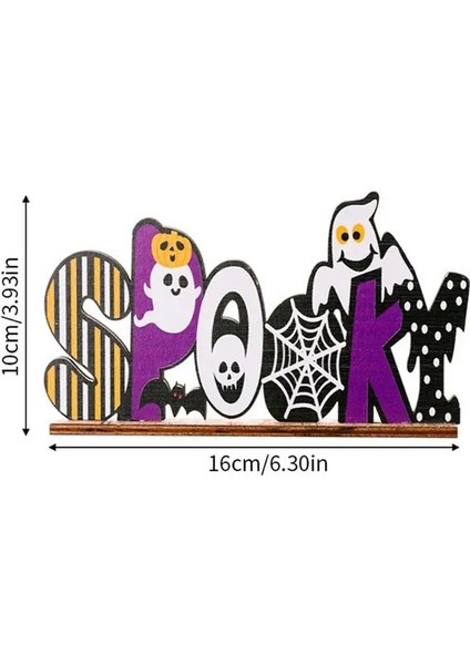 Trick Or Treat Cadılar Bayramı Ahşap Işareti Alfabe Kabak Ahşap Plak Ürkütücü Trick Or Treat Ahşap Işareti Hayalet Kale Ev Dekor Hediye (Yurt Dışından)