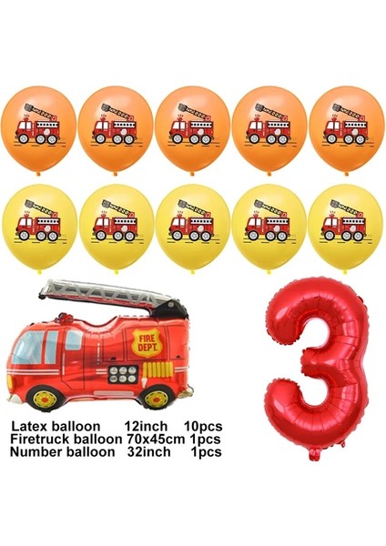 1 Takım 12 Adet Itfaiyeci Sam Doğum Günü Süslemeleri Yangın Balonları Çocuklar Itfaiyeci Parti Malzemeleri Itfaiye Aracı Numarası Folyo Balon 3 4 5 6 (Yurt Dışından)