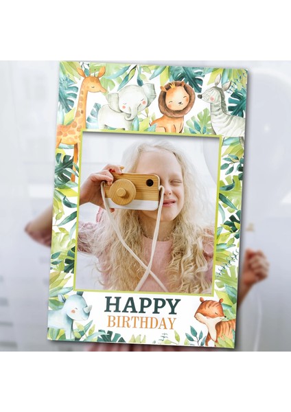 40 Orman Hayvanları Çerçeve Fotoğraf Pervane Masa Örtüsü Doğum Günü Partisi Dekoru Ev Çocuklar Için Bebek Duş Vahşi Bir Safari Parti Malzemeleri (Yurt Dışından) fırsatları