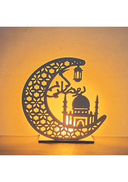 Stil 4 2023 Saray Süs Ramazan Ahşap Dekorasyon Ev Yardım Eid Mubarak Ramazan Kareem Islam Müslüman Festivali Parti Dekoru (Yurt Dışından)