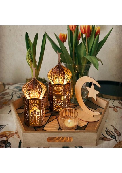 Stil 4 2023 Saray Süs Ramazan Ahşap Dekorasyon Ev Yardım Eid Mubarak Ramazan Kareem Islam Müslüman Festivali Parti Dekoru (Yurt Dışından) modelleri