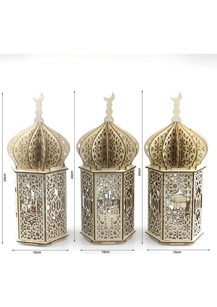 Stil 4 2023 Saray Süs Ramazan Ahşap Dekorasyon Ev Yardım Eid Mubarak Ramazan Kareem Islam Müslüman Festivali Parti Dekoru (Yurt Dışından) fırsatları