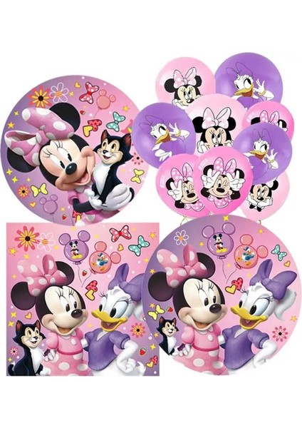 ARKAPLAN150X100CM Minnie Daisy Duck Parti Malzemeleri Tek Kullanımlık Sofra Masa Örtüsü Bardak Plaka Çocuklar Kız Donald Doğum Günü Partisi Süslemeleri Favor (Yurt Dışından)