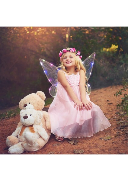 Yeşil Dıy B Parlayan Peri Kanatları Cadılar Bayramı Cosplay Noel Çocuklar Için Fotoğraf Sahne Parti Dekorasyon Light Up Kelebek Kanatları Kız (Yurt Dışından) modelleri