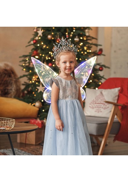 Yeşil Dıy B Parlayan Peri Kanatları Cadılar Bayramı Cosplay Noel Çocuklar Için Fotoğraf Sahne Parti Dekorasyon Light Up Kelebek Kanatları Kız (Yurt Dışından) indirimleri