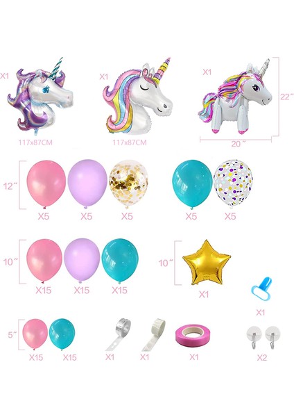 Tek Boynuzlu At Balon 2 Unicorn Doğum Günü Süslemeleri Unicorn Temalı Parti Süslemeleri Balonlar Garland Arch Kiti Bebek Gösterisi Için Düğün Parti Malzemeleri (Yurt Dışından)