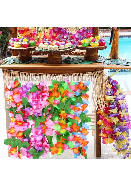 4 Adet Kutu Hawaii Parti Süslemeleri Yapay Çiçek Garland Yaz Tropikal Aloha Hawaii Parti Malzemeleri Düğün Doğum Günü Flamingo Dekor (Yurt Dışından)
