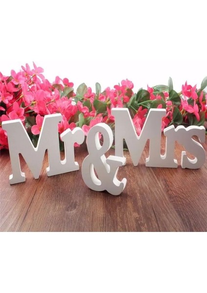 Bir Düğün Dekorasyon Bay ve Bayan Beyaz Ahşap Harfler Sevgiliye Masa Dekorasyon Aksesuarları Evlenmek Fotoğraf Sahne Süsler (Yurt Dışından)
