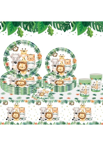 Cupcake Sarmalayıcılar 1 Orman Hayvan Sofra Vahşi Bir Doğum Günü Partisi Dekoru Boys Orman Parti Malzemeleri Jungle Safari Tema Parti Dekoru Bebek Duş (Yurt Dışından) modelleri