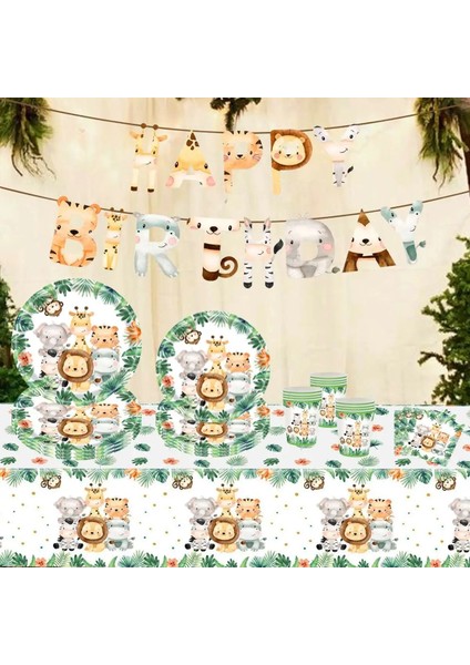 Cupcake Sarmalayıcılar 1 Orman Hayvan Sofra Vahşi Bir Doğum Günü Partisi Dekoru Boys Orman Parti Malzemeleri Jungle Safari Tema Parti Dekoru Bebek Duş (Yurt Dışından) fırsatları