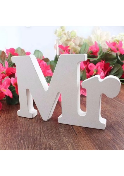 Bir Düğün Dekorasyon Bay ve Bayan Beyaz Ahşap Harfler Sevgiliye Masa Dekorasyon Aksesuarları Evlenmek Fotoğraf Sahne Süsler (Yurt Dışından) modelleri