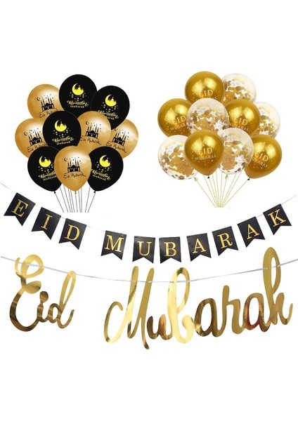 10 Adet Eid Mubarak Balon/afiş Ramazan Dekorasyon Ev Için 2023 Yardım Al-Fitr Mubarak Kareem Ev Islam Müslüman Parti Festivali Kaynağı (Yurt Dışından)