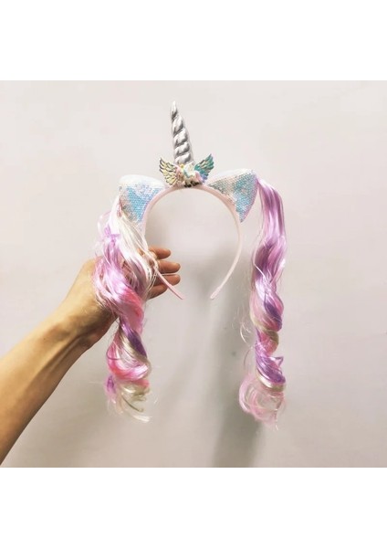 Pembe Unicorn 1. Doğum Günü Kız Kafa Bandı Bebek Duş Parti Sevimli Çocuklar Saç Çember Hairbands Aksesuarları Unicorn Parti Dekor Şapkalar (Yurt Dışından) fırsatları