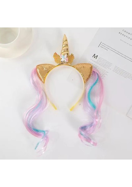 Pembe Unicorn 1. Doğum Günü Kız Kafa Bandı Bebek Duş Parti Sevimli Çocuklar Saç Çember Hairbands Aksesuarları Unicorn Parti Dekor Şapkalar (Yurt Dışından) indirimleri