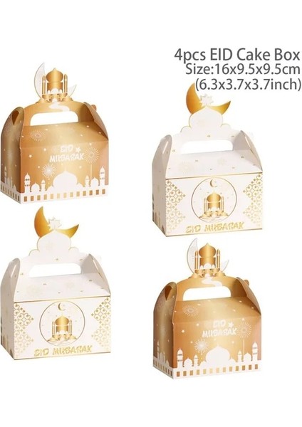 BOX13 Eid Mubarak Hediye Kutusu Kek Bisküvi Şeker Çanta Ramazan Dekorasyon 2023 Ev Islam Müslüman Parti Malzemeleri Ramazan Kareem Hediyeler (Yurt Dışından)