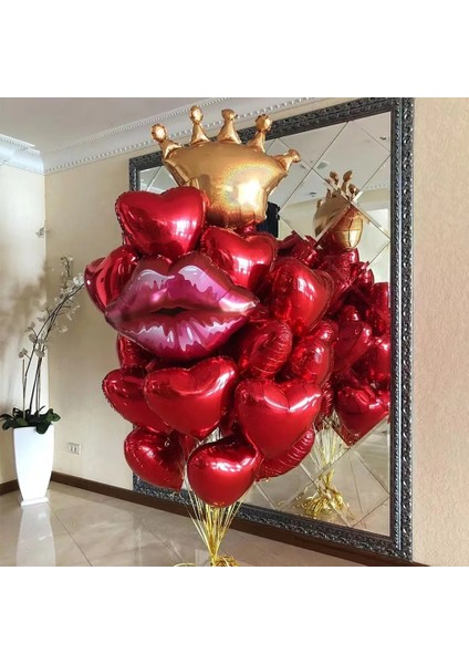 Altın Aşk 32 Inç Altın Seni Seviyorum Kırmızı Kalp Folyo Balonlar Düğün Sevgililer Günü Dekor Yıldönümü Doğum Günü Partisi Süslemeleri Aşk Balonu (Yurt Dışından)