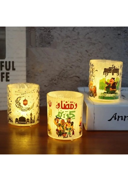 Beyaz 2023 Eid Mubarak LED Mum Işıkları Ramazan Süs Lambası Ev Dekorasyon Için Islam Müslüman Parti Gece Lambası Dekor Kareem Hediye (Yurt Dışından)