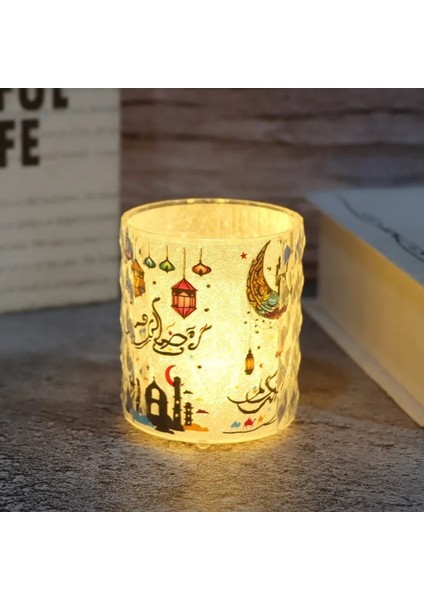 Beyaz 2023 Eid Mubarak LED Mum Işıkları Ramazan Süs Lambası Ev Dekorasyon Için Islam Müslüman Parti Gece Lambası Dekor Kareem Hediye (Yurt Dışından)